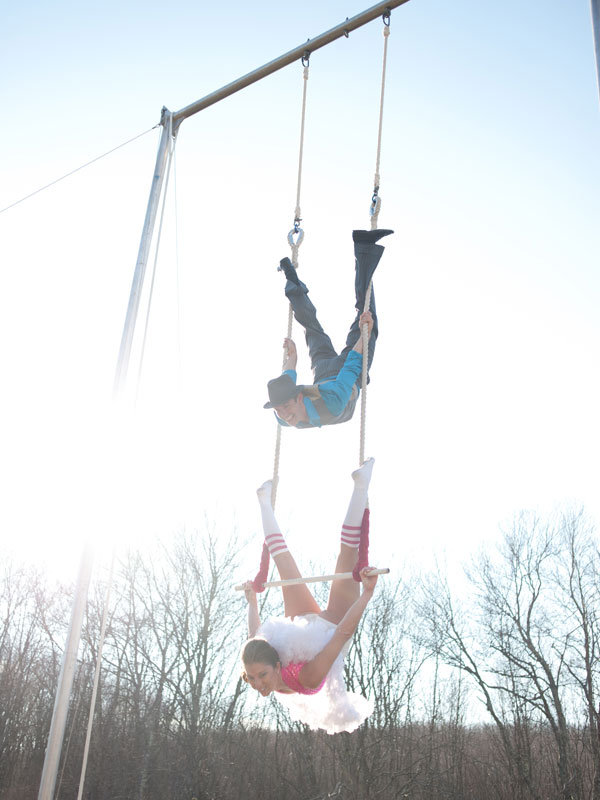 circus theme engagement photos