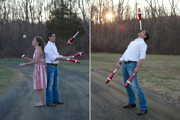 circus theme engagement photos