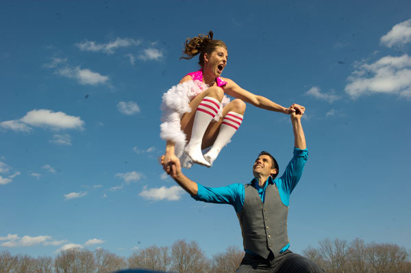 circus theme engagement photos