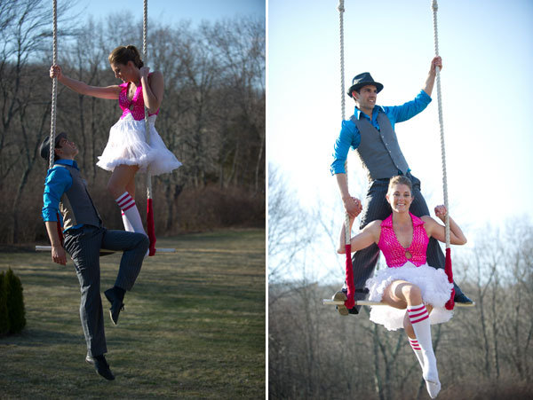 circus theme engagement photos