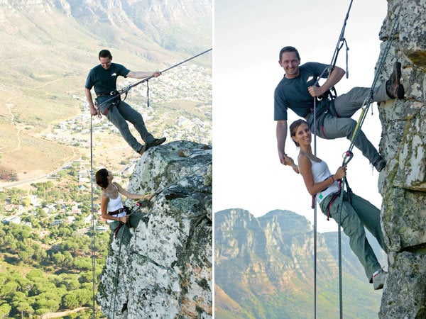 rock climbing engagement photos