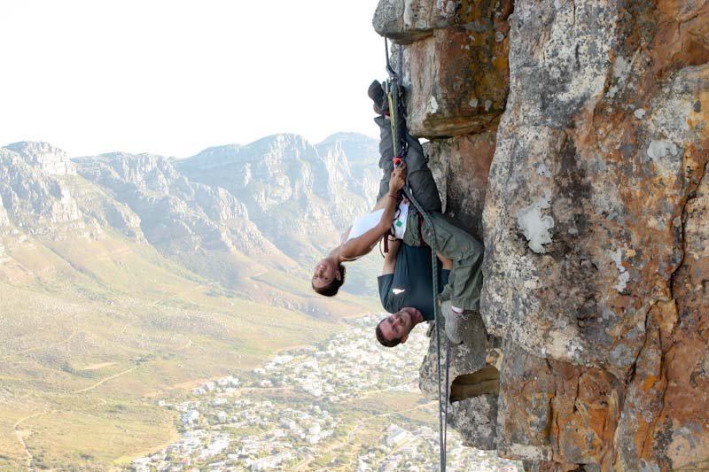 rock climbing engagement photos