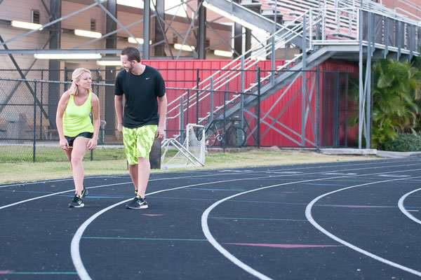 running engagement photos