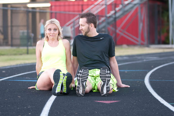 running engagement photos