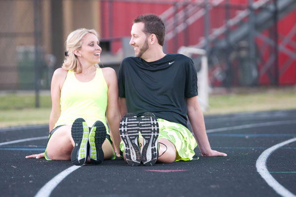 running engagement photos