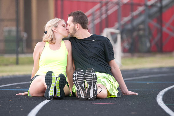 running engagement photos