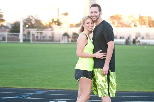 running engagement photos