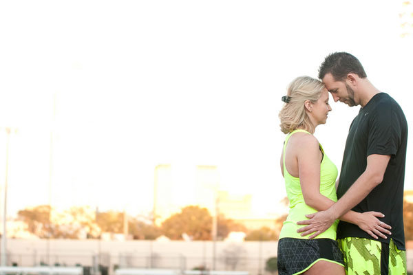 running engagement photos