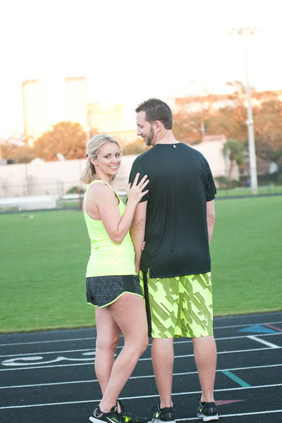 running engagement photos