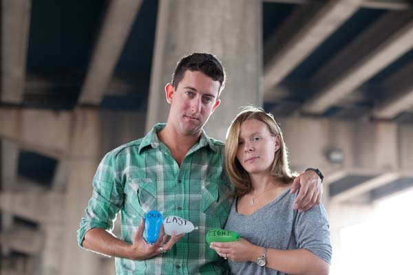 water balloons engagement photos