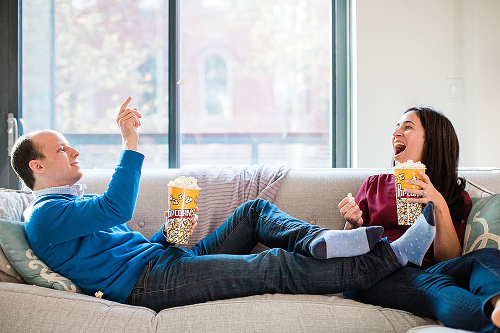 Relaxed engagement photo