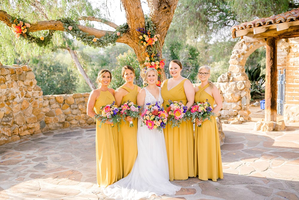 bride and bridesmaids