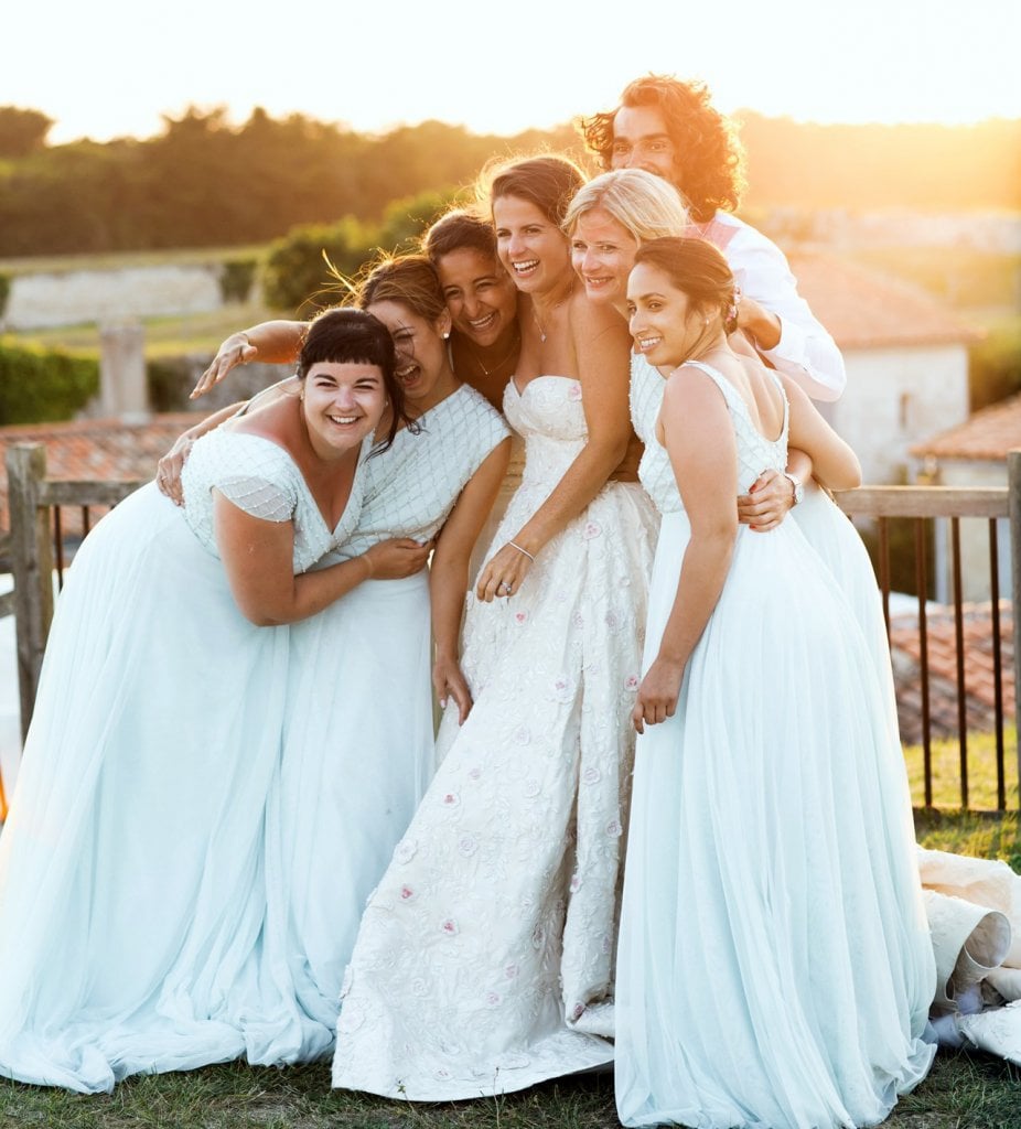 bride and bridesmaids