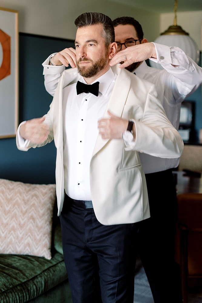 groom and groomsmen getting ready