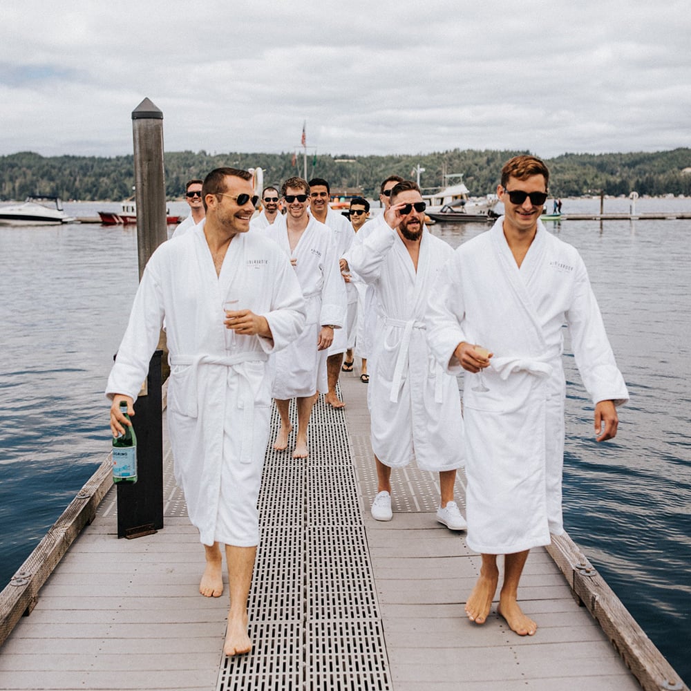 groom and groomsmen getting ready