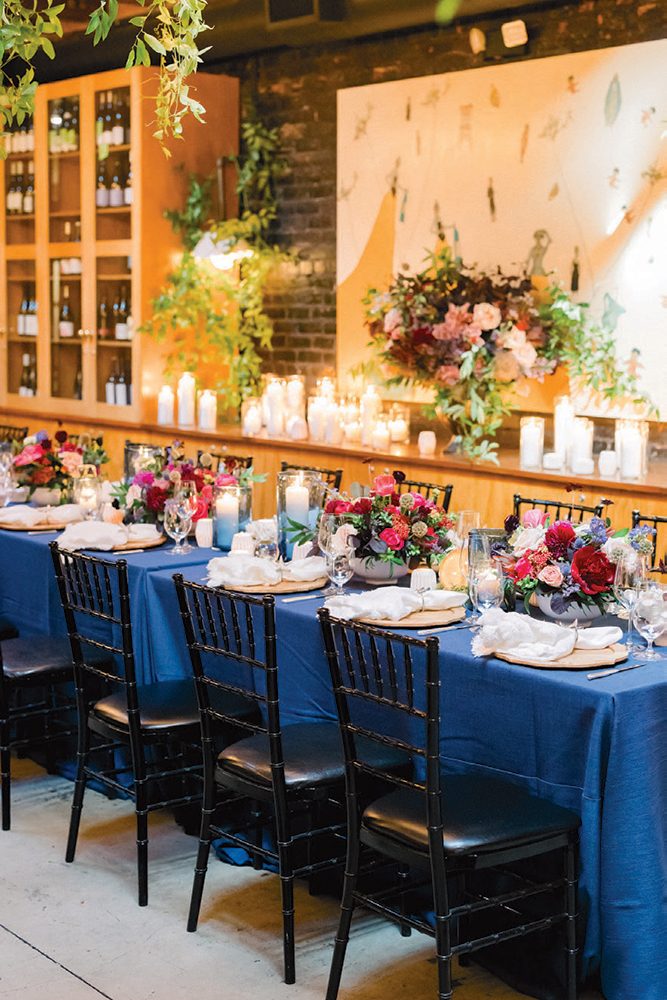 colorful wedding reception