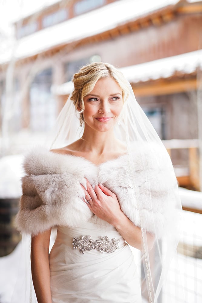 winter wedding bride