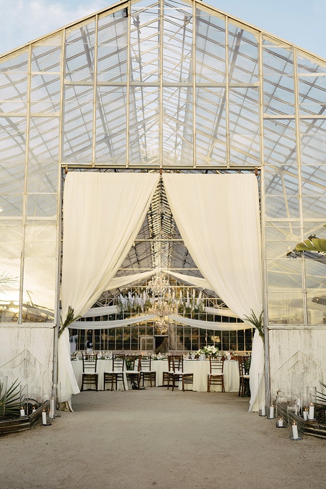 greenhouse wedding reception