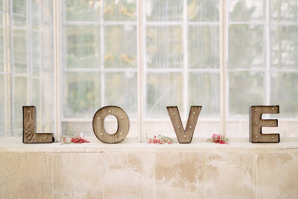 love sign at wedding