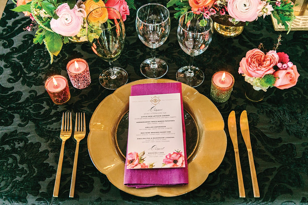 bold wedding place setting