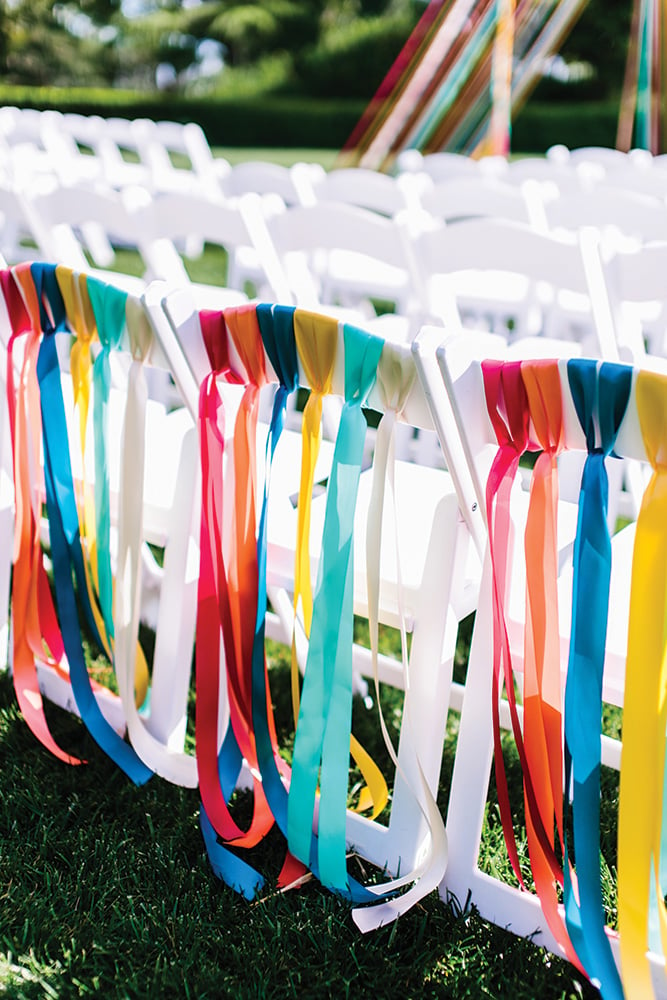 ribbon wedding chair decor