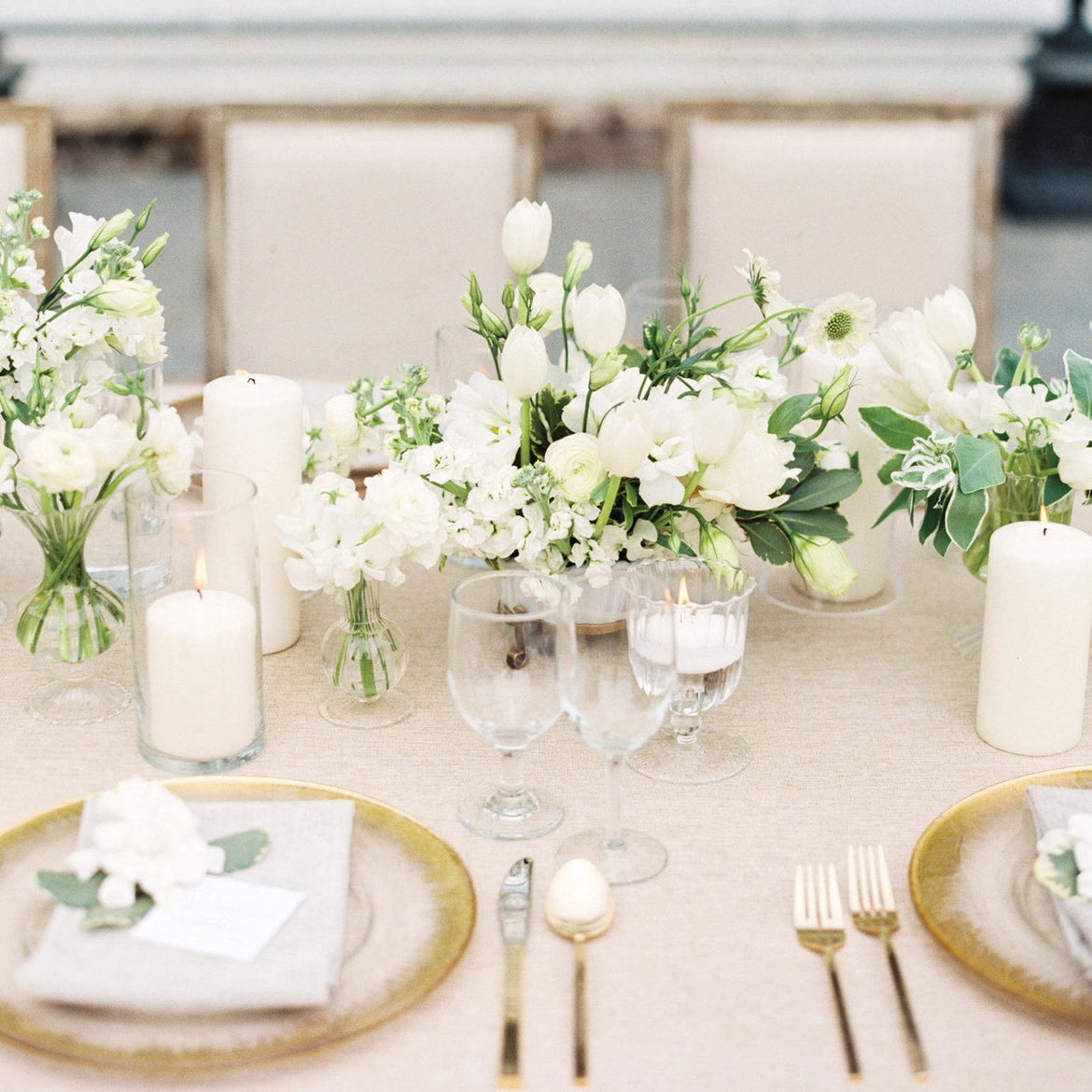 white wedding decor