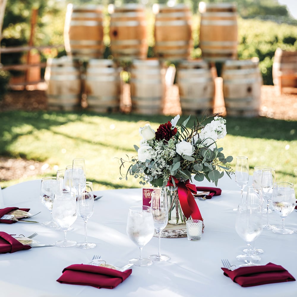 outdoor wedding reception