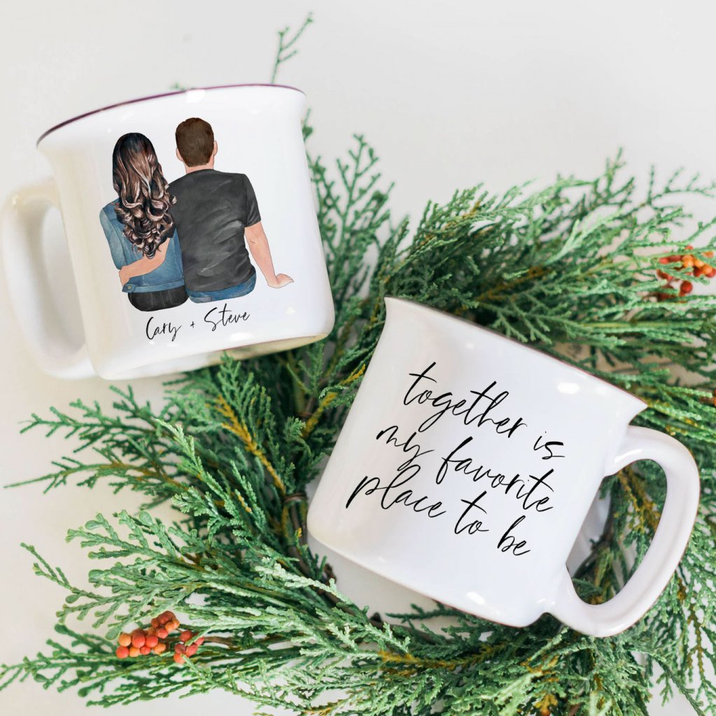 promenade mall custom couple mug