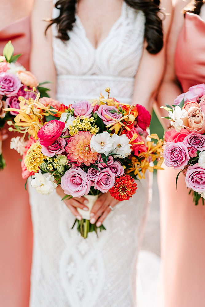 colorful bridal bouquet