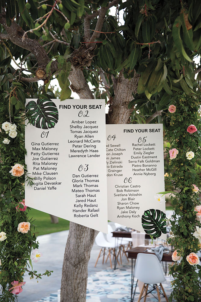 Modern art wedding seating chart