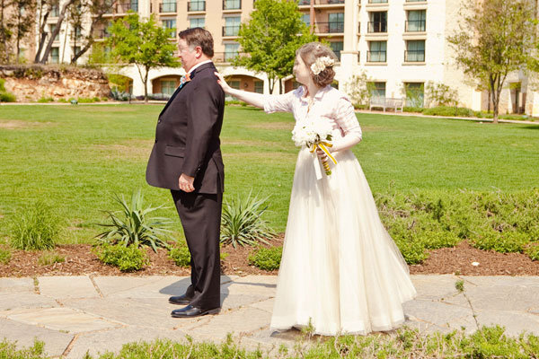 Wedding first look with dad