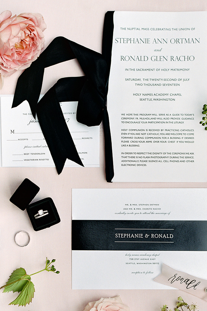 Timeless romance wedding invitation