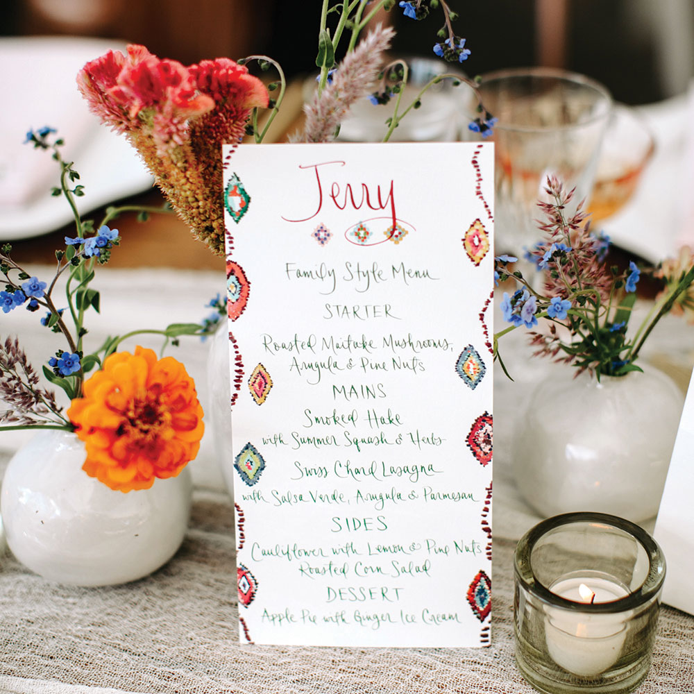 fall wedding table card