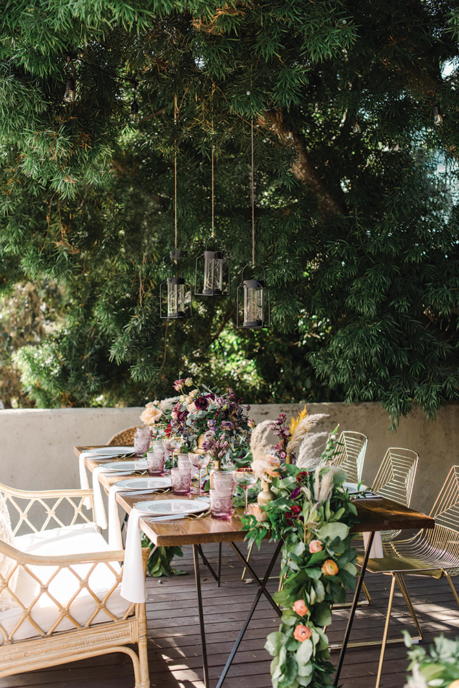 backyard boho chic wedding