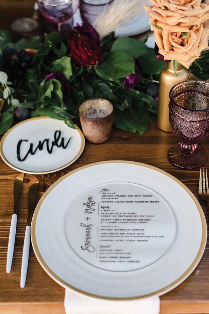 boho chic wedding place setting