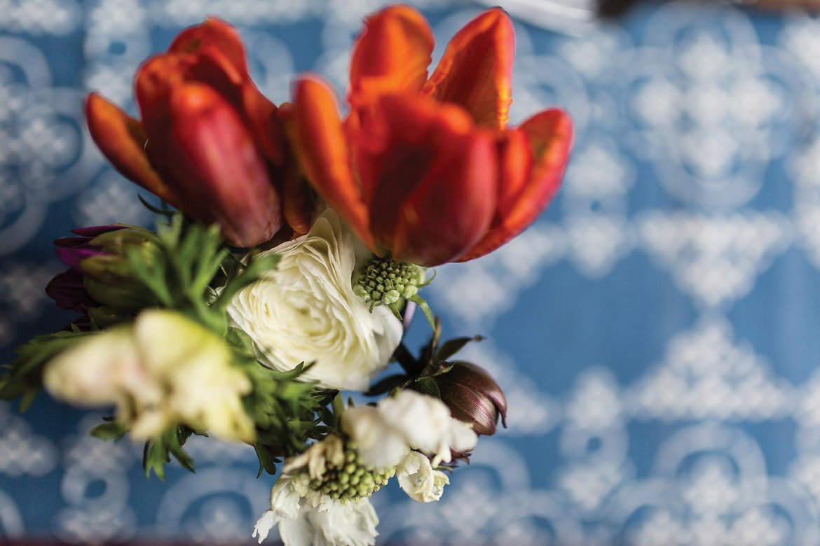 orange wedding flowers