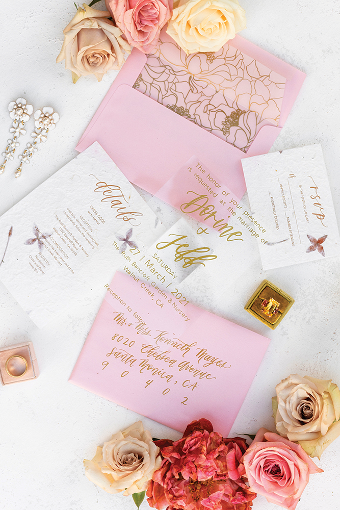 desert rose wedding invitation suite