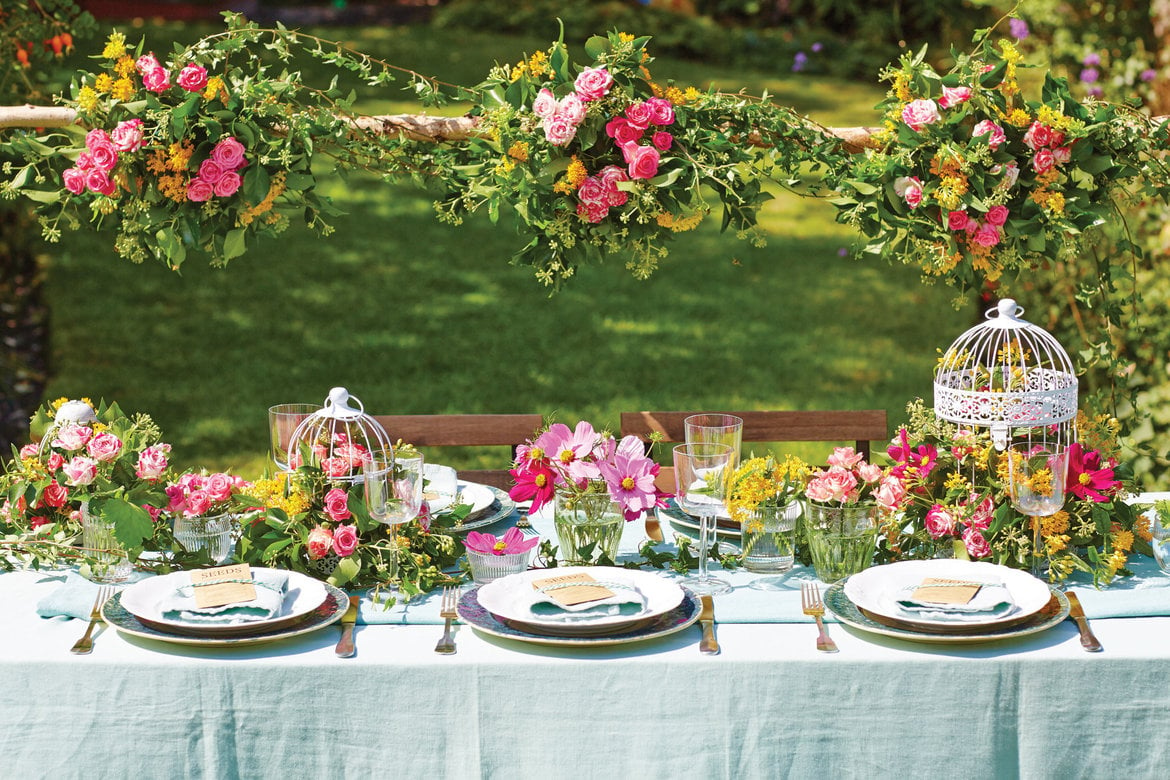 garden wedding place setting