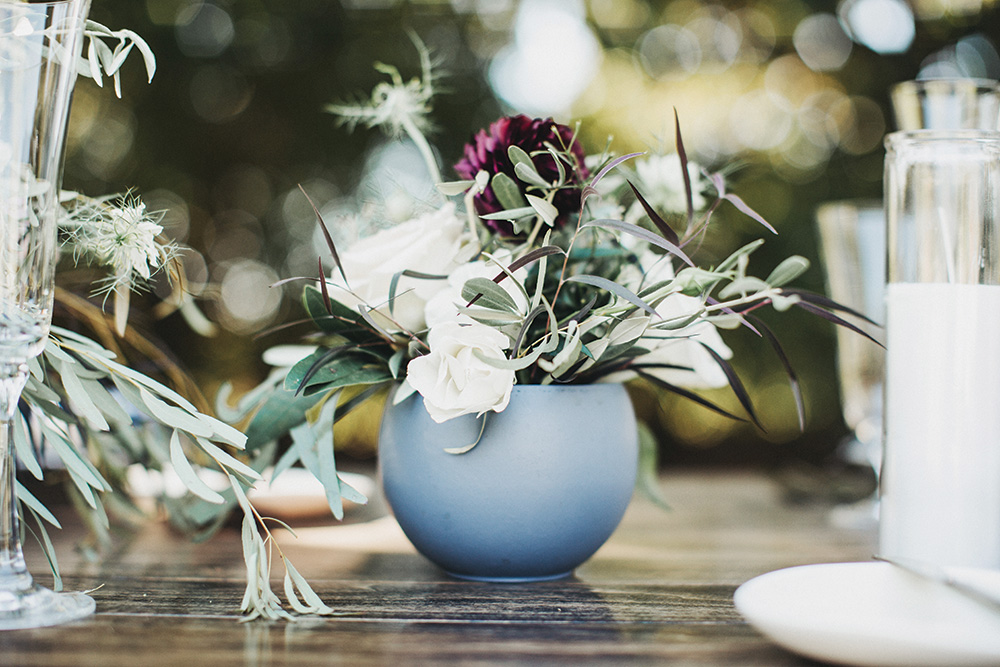 Garden wedding centerpiece