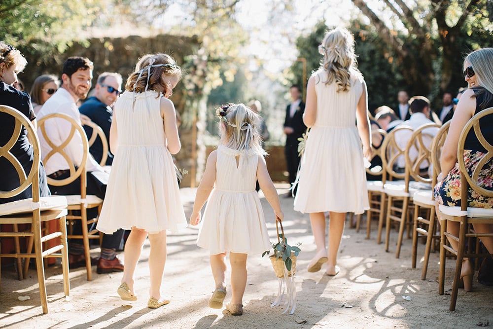 Garden wedding flower girls