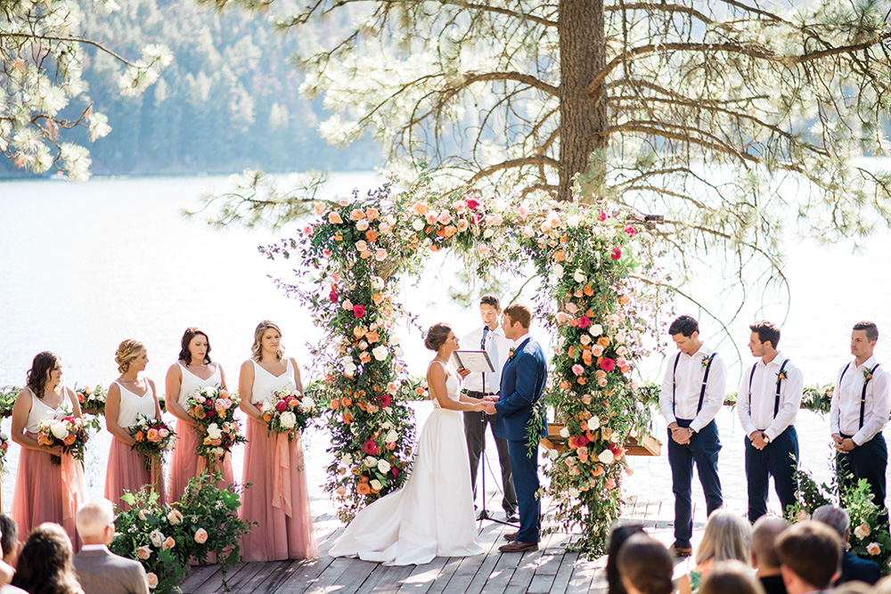 Lakeside wedding reception