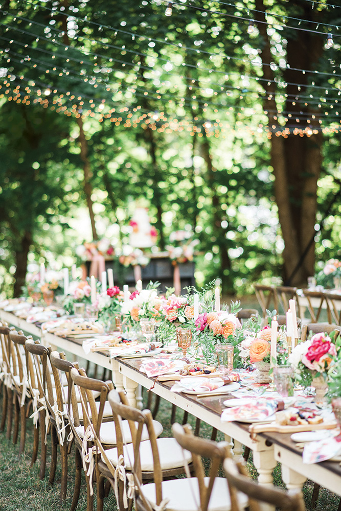 Lakeside wedding reception