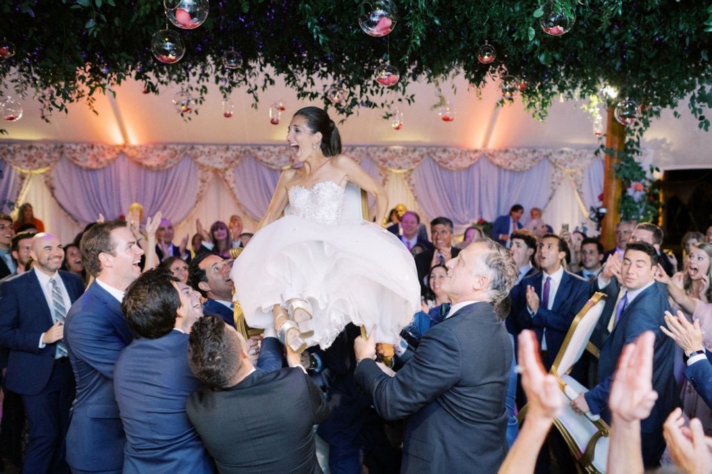 bride chair lift wedding reception