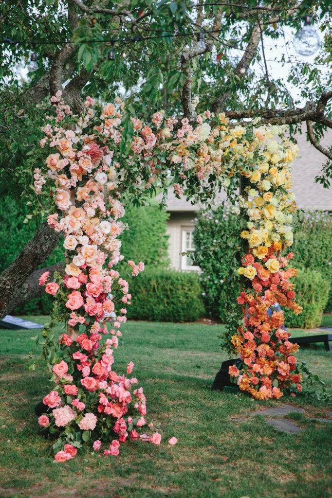 floral wedding ceremony arch