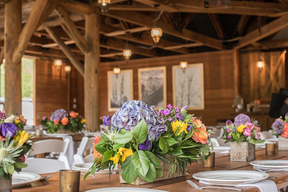 purple orange and yellow wedding flowers