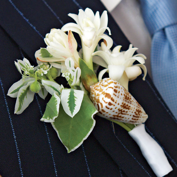 diy seashell boutonniere