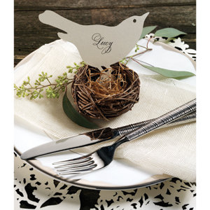 bird place card and place mat