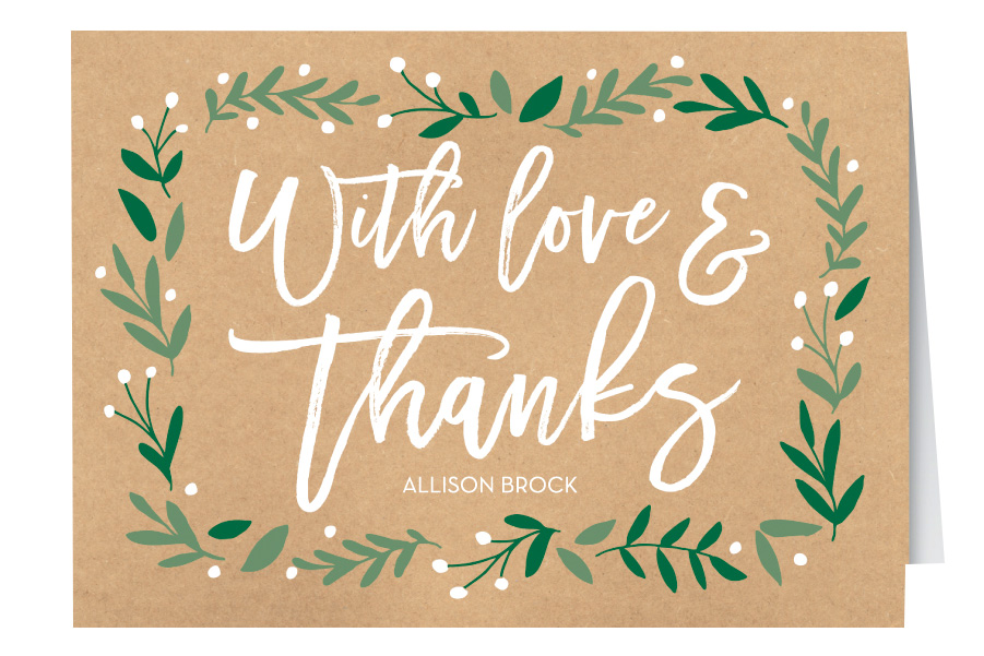 The Wedding Shop thank you card