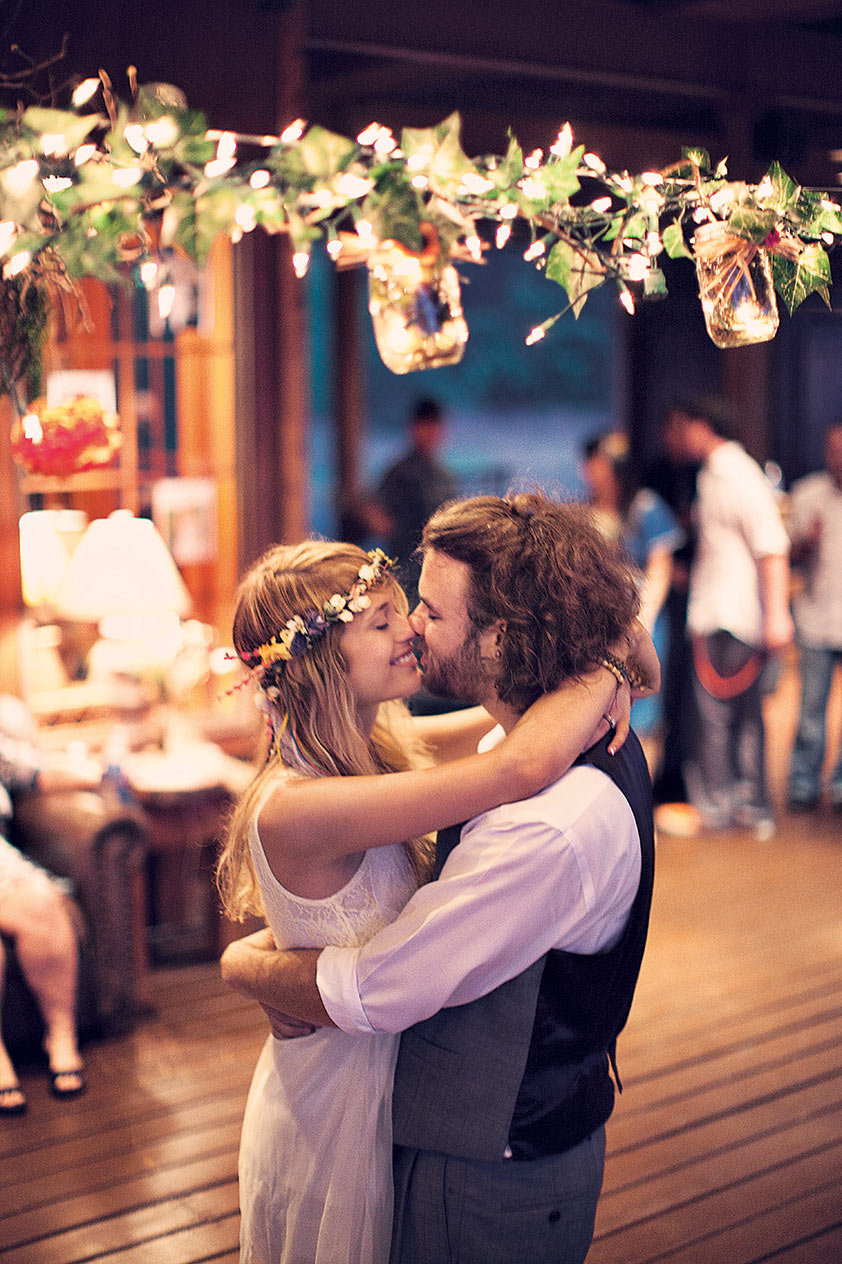 bride and groom dancing