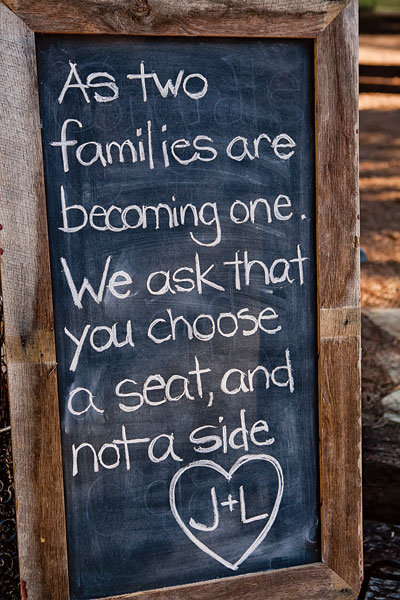 choose a seat not a side wedding sign